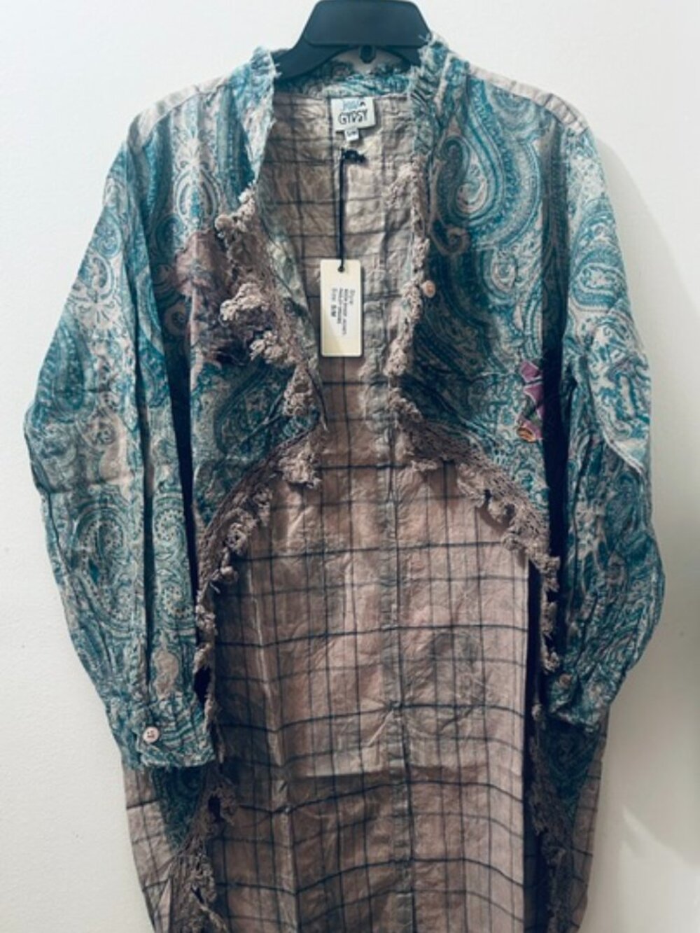 Jaded Gypsy  "Paisley Dreams" High Low Back Button Moon Shade Floral Jacket NWT